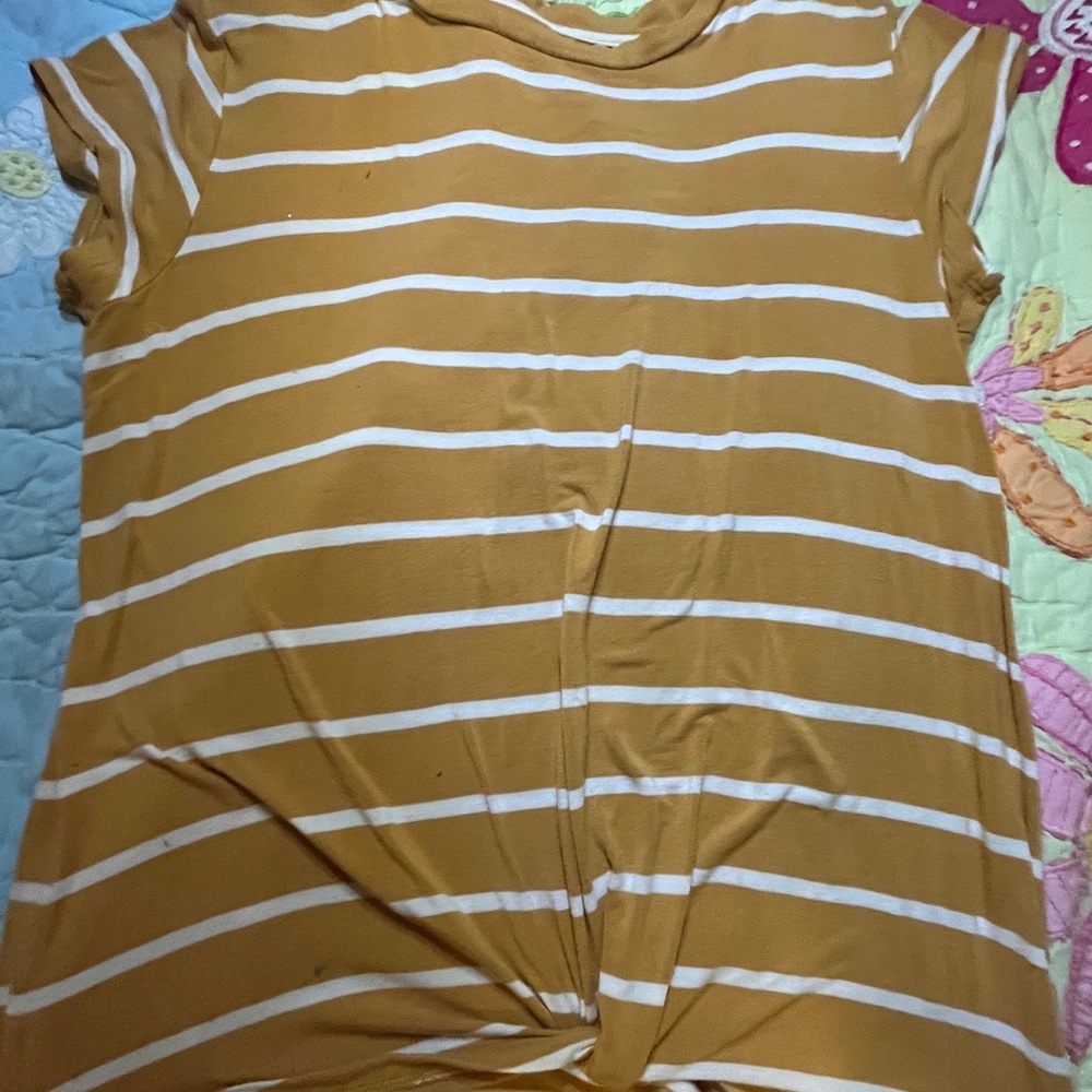 Rumi+Ryder striped mustard yellow shirt